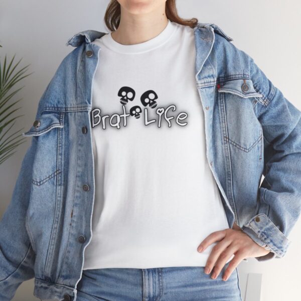 Brat Life TriSkull Unisex Heavy Cotton Tee - Image 9