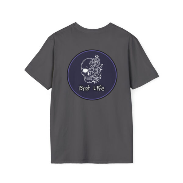 Brat Life "Rose Skull on Back" Unisex Softstyle T-Shirt - Image 8