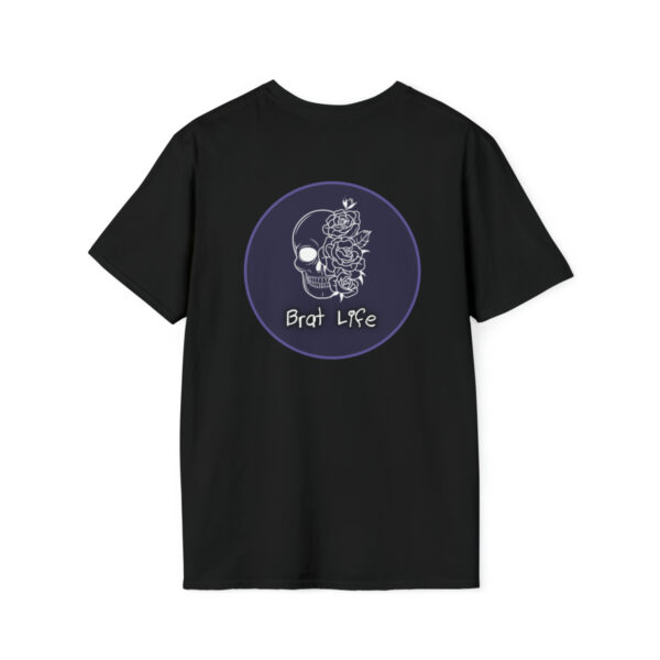 Brat Life "Rose Skull on Back" Unisex Softstyle T-Shirt - Image 2