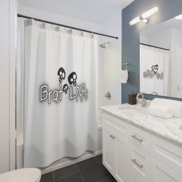 Brat Life TriSkull Shower Curtains - Image 2