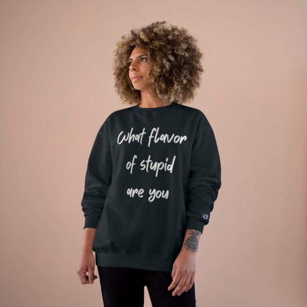 Brat Life "What Flavor of Stupid Are You" Champion Sweatshirt - Image 12