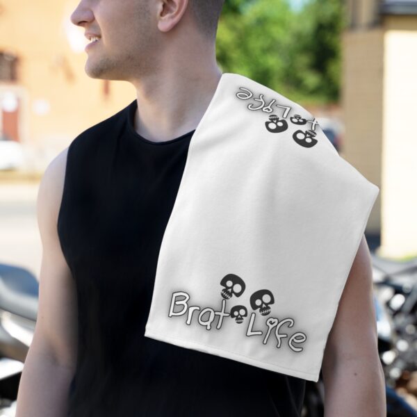 Brat Life TriSkull Rally Towel, 11x18 - Image 4