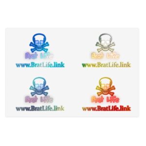 Brat Life Skull Sticker Sheets