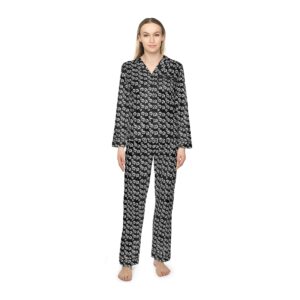 Brat Life, Tri-Skull Women's Satin Pajamas (AOP)