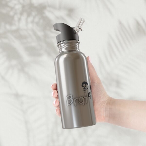 Brat Life TriSkull Stainless Steel Water Bottle With Straw, 20oz - Image 7