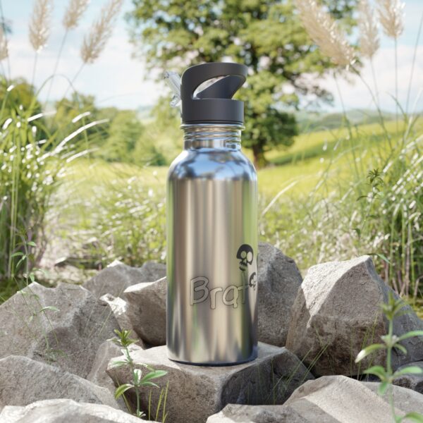 Brat Life TriSkull Stainless Steel Water Bottle With Straw, 20oz - Image 8