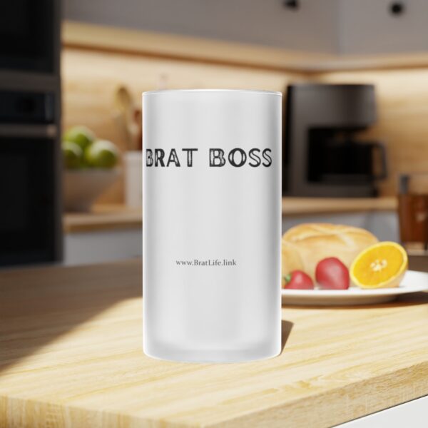 Brat Life Brat Boss Frosted Glass Beer Mug - Image 8