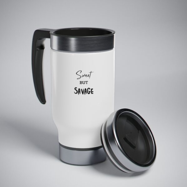 Sweet but Savage Brat Life Stainless Steel Travel Mug with Handle, 14oz - Image 8