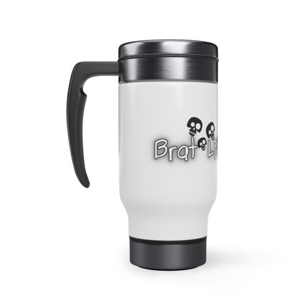Brat Life TriSkull Stainless Steel Travel Mug with Handle, 14oz - Image 3