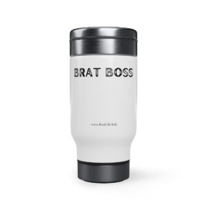 Brat Life Brat Boss Stainless Steel Travel Mug with Handle, 14oz