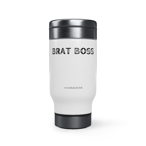 Brat Life Brat Boss Stainless Steel Travel Mug with Handle, 14oz