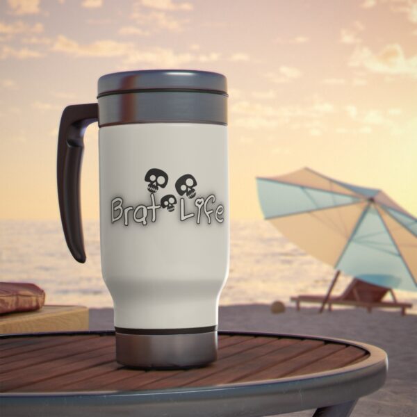 Brat Life TriSkull Stainless Steel Travel Mug with Handle, 14oz - Image 7
