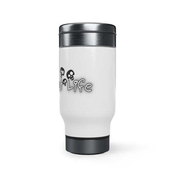 Brat Life TriSkull Stainless Steel Travel Mug with Handle, 14oz