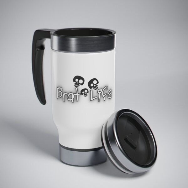 Brat Life TriSkull Stainless Steel Travel Mug with Handle, 14oz - Image 8