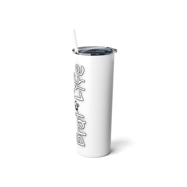 Brat Life TriSkull Skinny Steel Tumbler with Straw, 20oz - Image 3