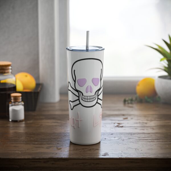 Brat Life Skinny Steel Tumbler with Straw, 20oz