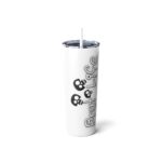 Brat Life TriSkull Skinny Steel Tumbler with Straw, 20oz
