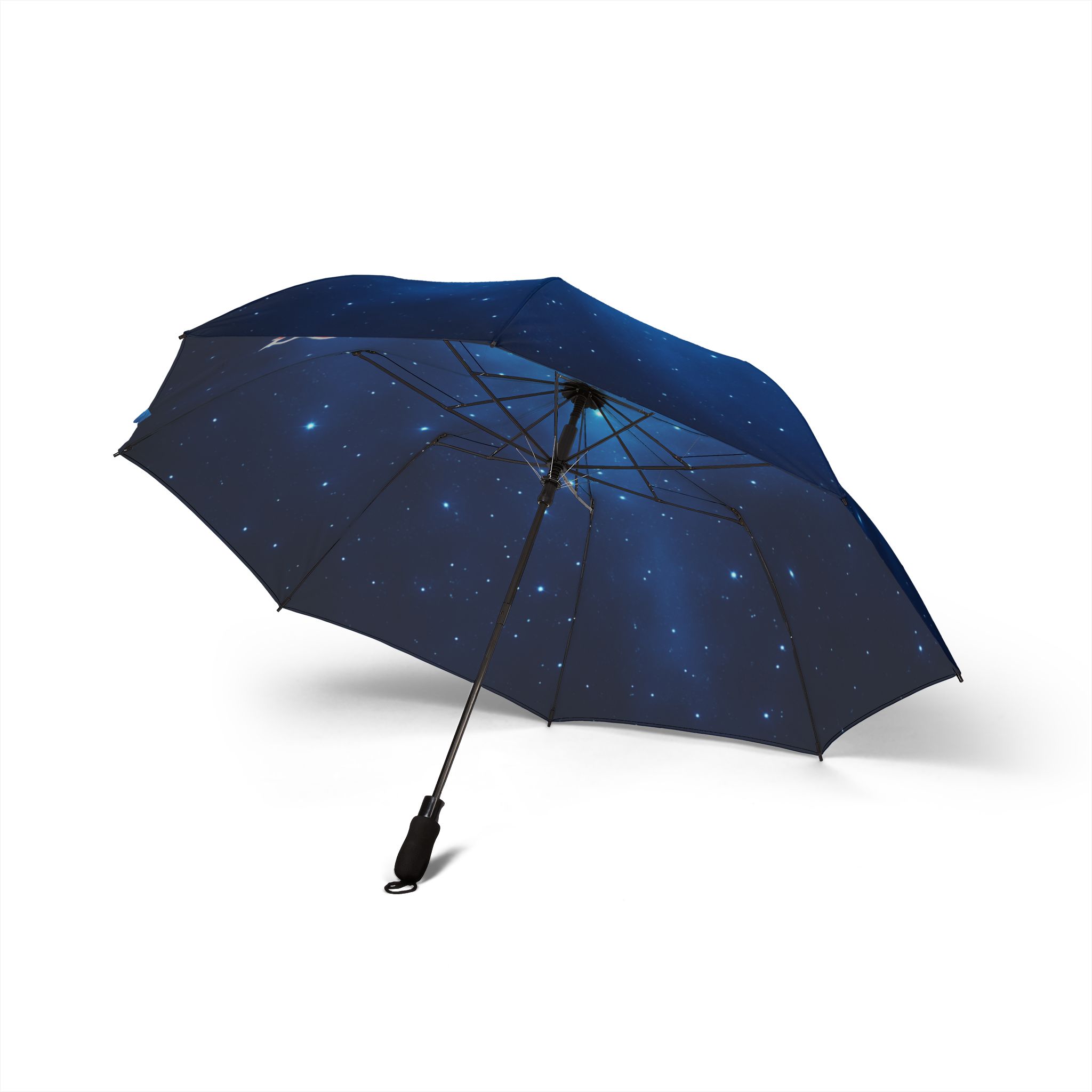 Starry Night Heart Foldable Umbrella — Semi‑Automatic Compact Rain Umbrella - Image 3