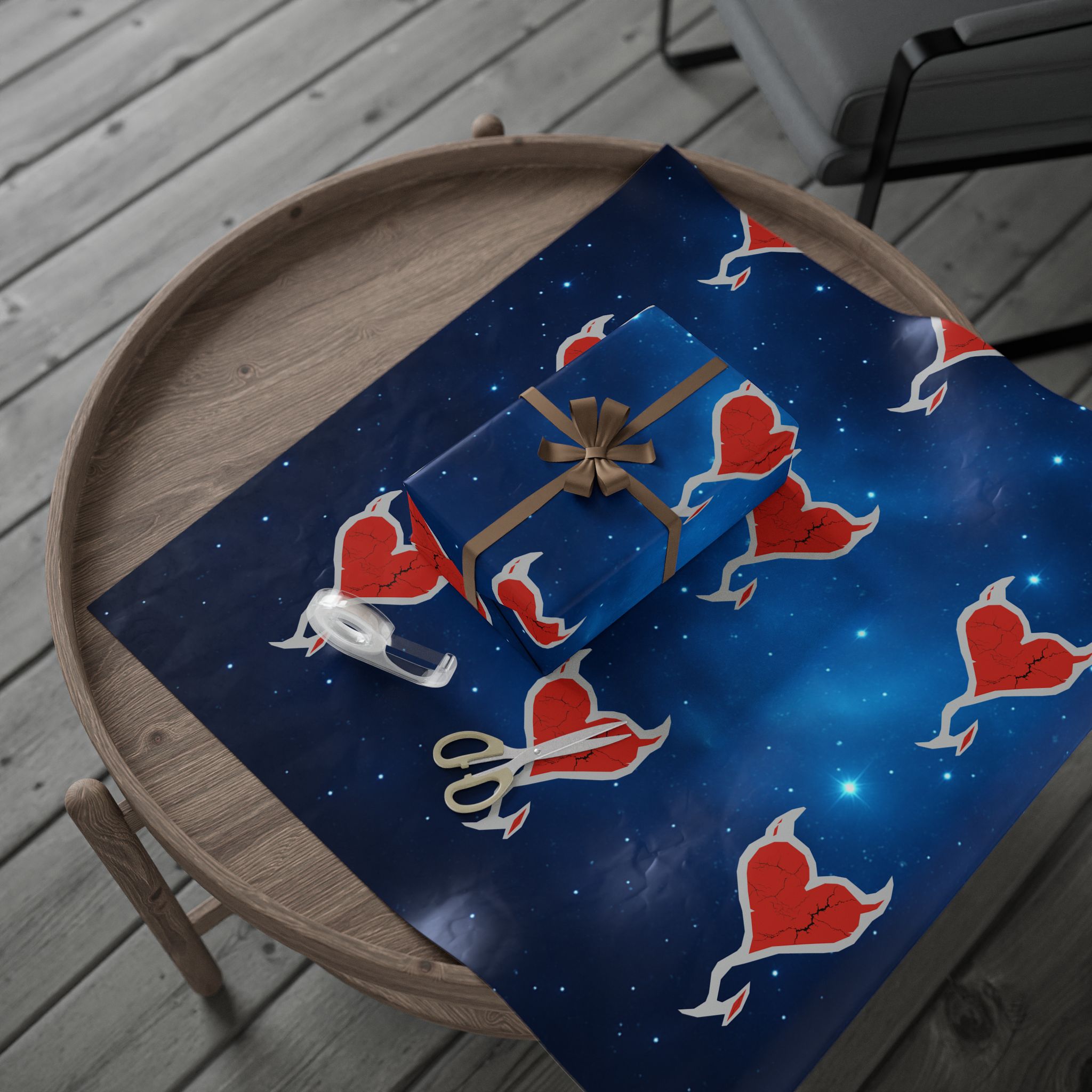 Romantic Space Heart Wrapping Paper — Galaxy Red Heart Gift Wrap for Valentine’s Day - Image 8