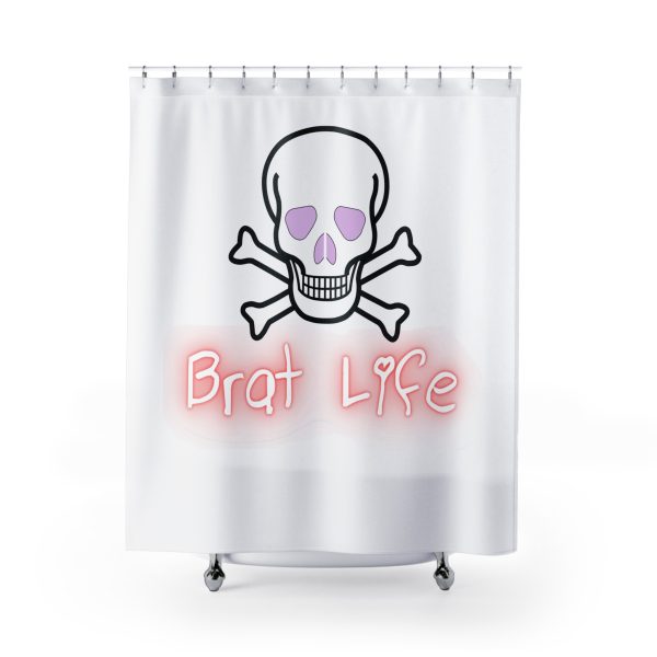 Brat Life Skull Shower Curtains