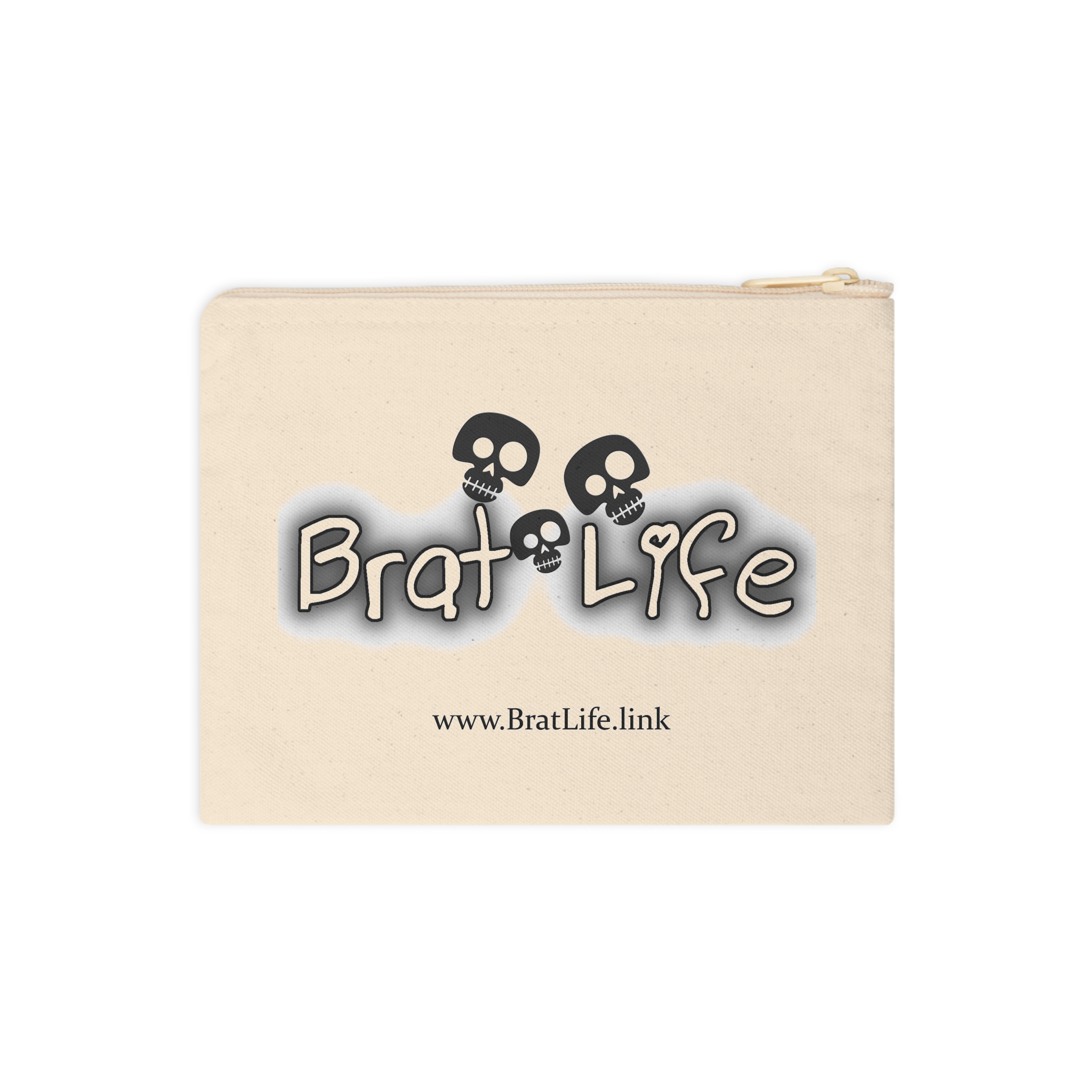 Brat Life TriSkull Cotton Zipper Pouch - Image 2