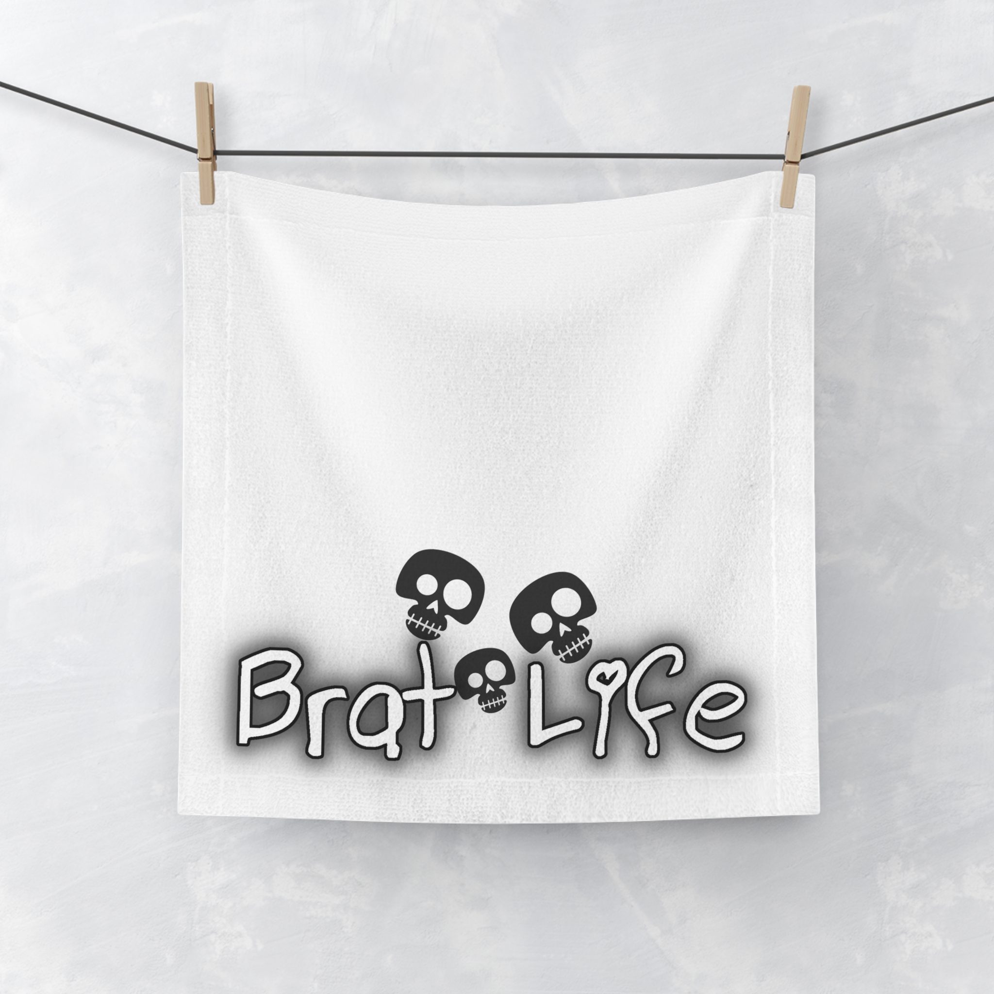 Brat Life TriSkull Face Towel - Image 3