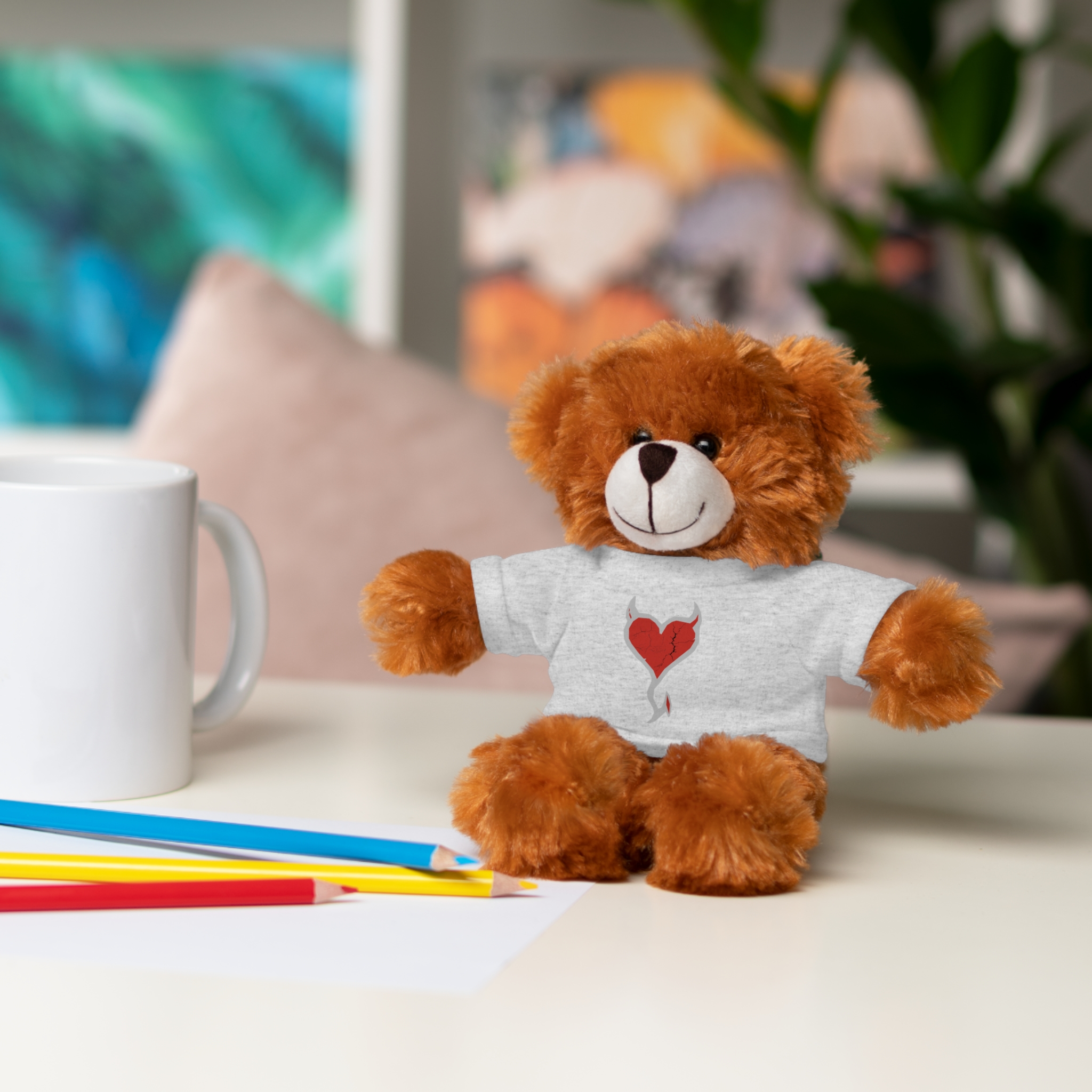 Plush Teddy Bear with Heart Tee — Cute Stuffed Animal for your Love