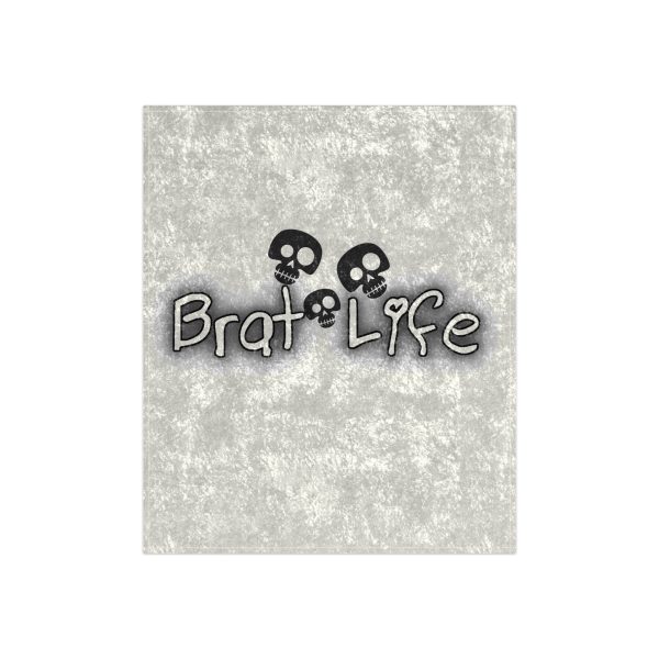 Brat Life TriSkull Crushed Velvet Blanket