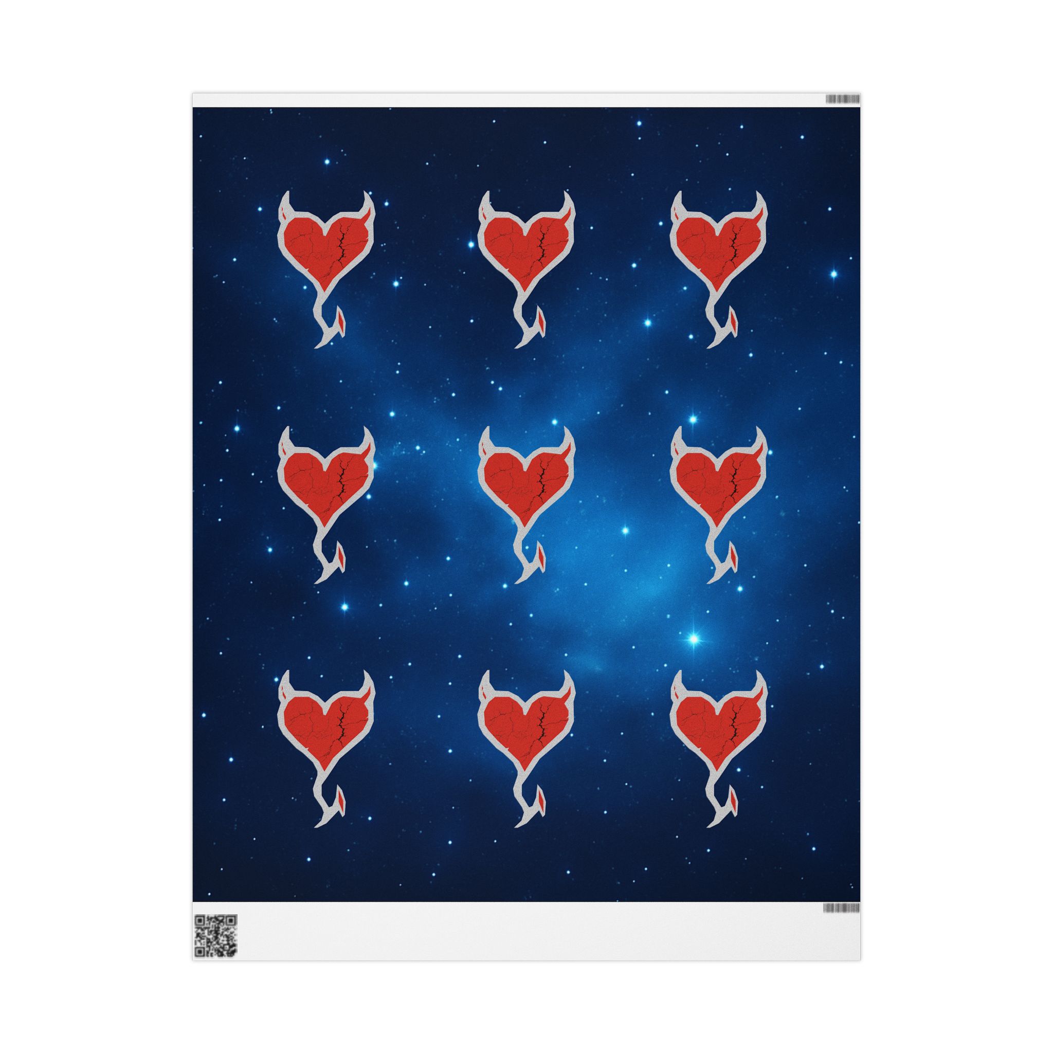 Romantic Space Heart Wrapping Paper — Galaxy Red Heart Gift Wrap for Valentine’s Day - Image 2