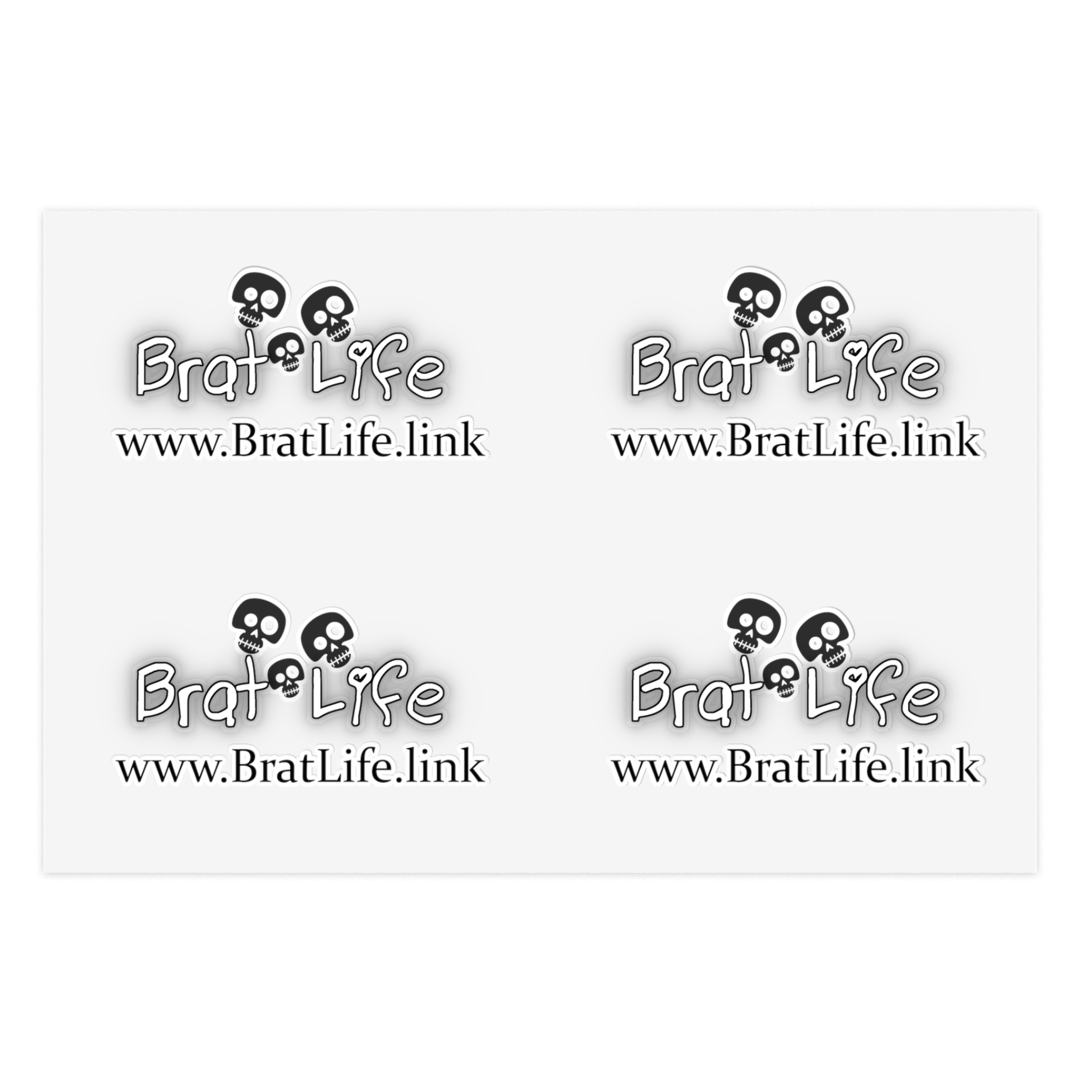 Brat Life TriSkull Sticker Sheets