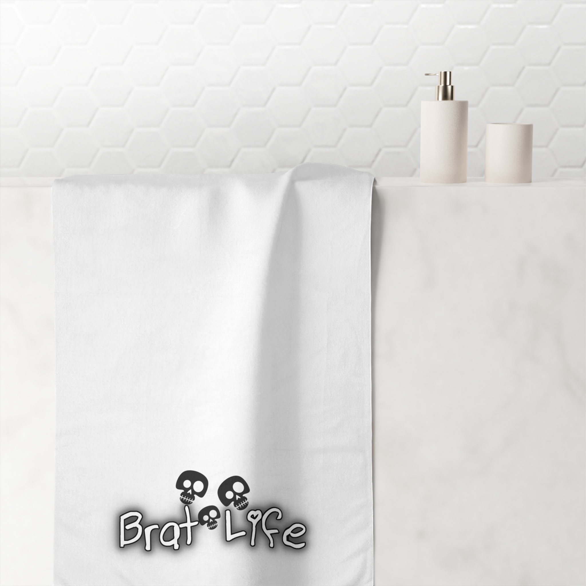 Brat Life TriSkull Mink-Cotton Towel - Image 4