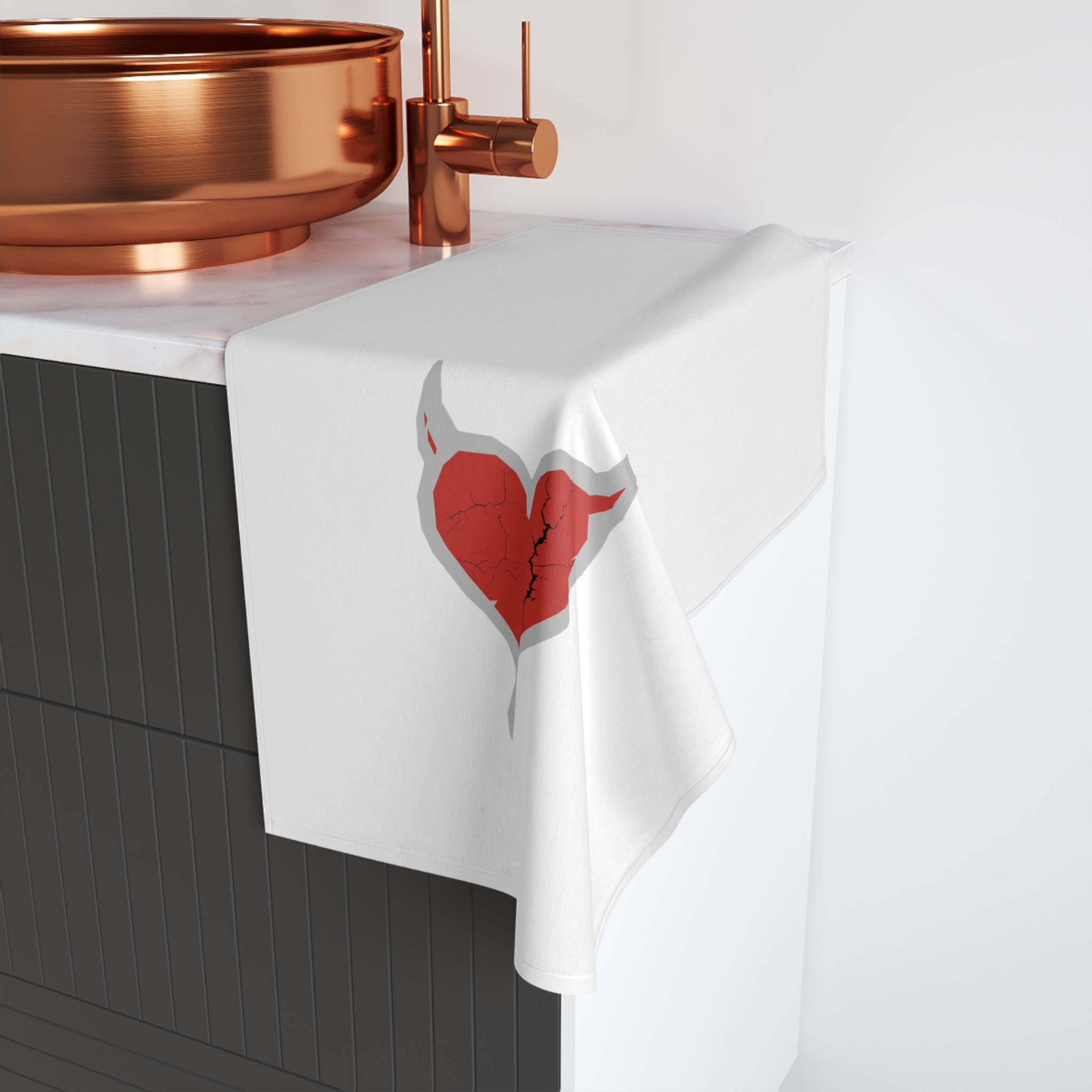 Heart Hand Towel - Gothic Valentine Decorative Towel - Image 5