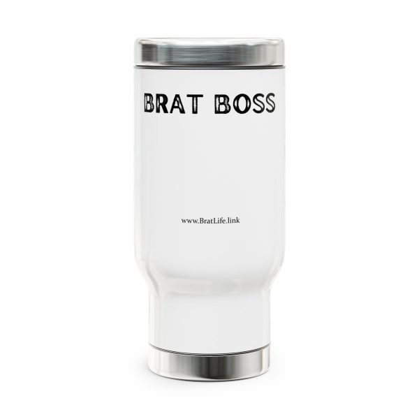 Brat Life Brat Boss Stainless Steel Travel Mug with Handle, 14oz