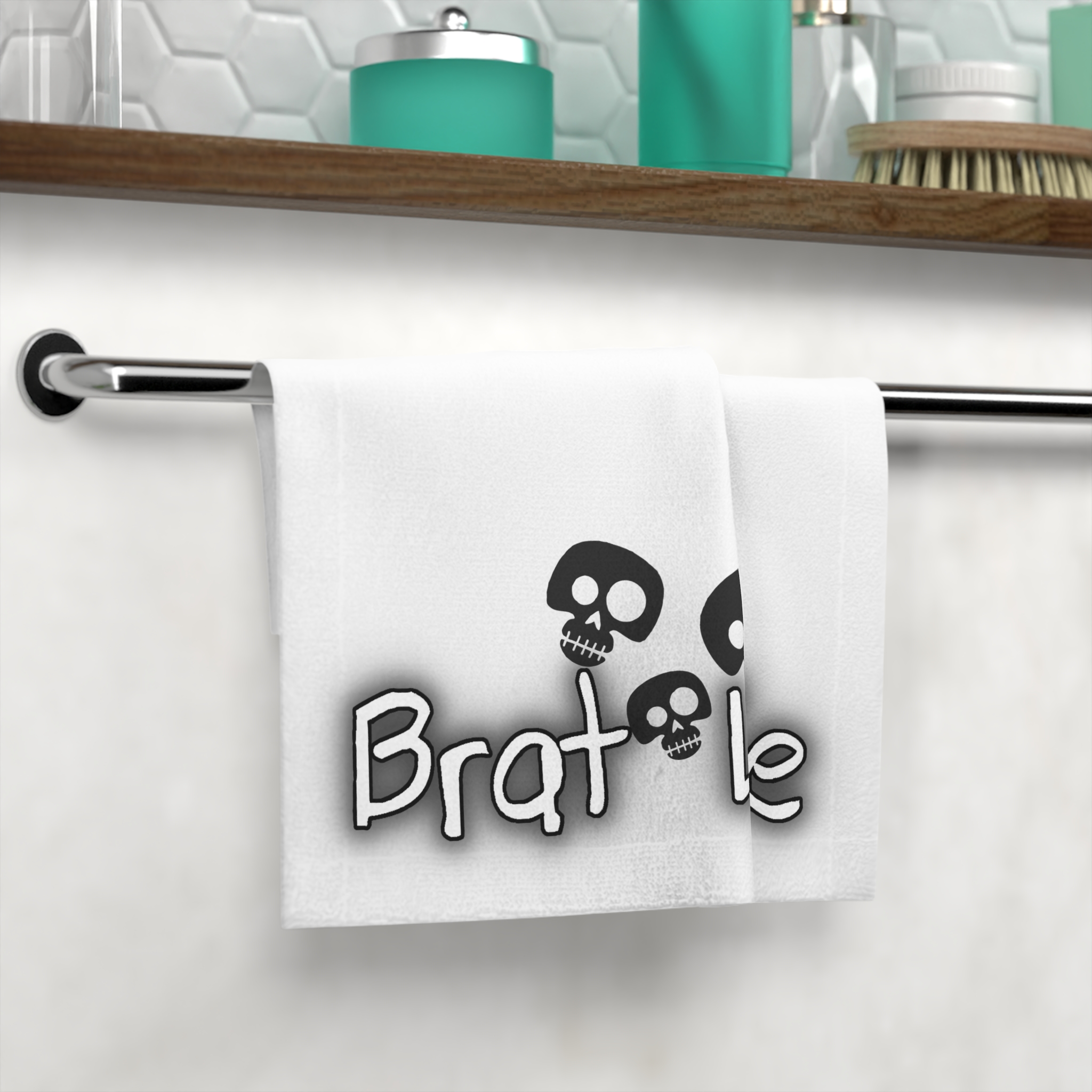 Brat Life TriSkull Face Towel - Image 4