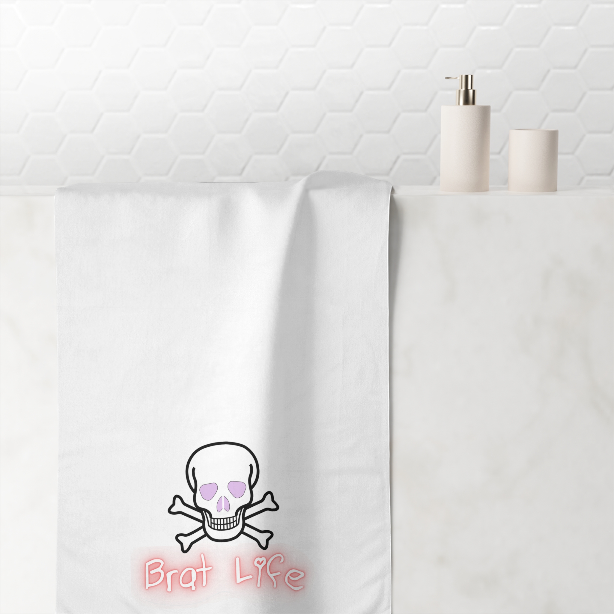Brat Life Skull Mink-Cotton Towel - Image 4
